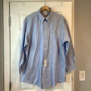 Brooks Brothers Madison Fit Blue & White Striped Dress Shirt